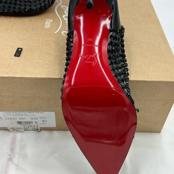 Women's Christian Louboutin, Kate Max 100 crystal embellished mesh/patent 40 - Picture 6 of 10